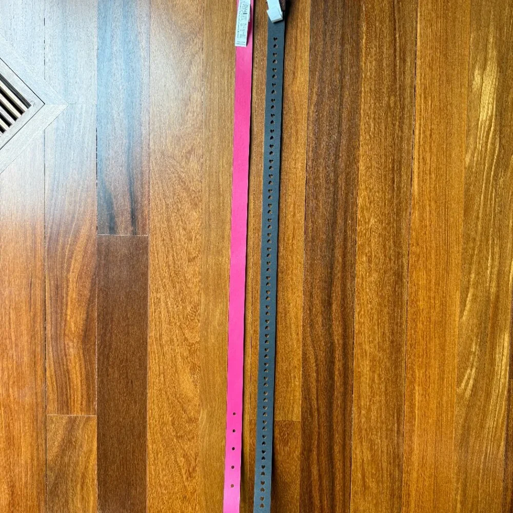 Two Girl's Belts - Black & Brown - Size L